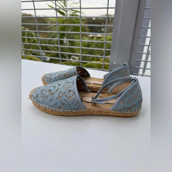Numero Ventuno Nº 21 Italy Canvas Lace Blue Espadrille Sandals Size 6 - Picture 6 of 9